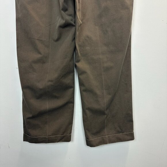 Vintage Polo PRL Ralph Lauren Pleated Twill Pant Chino Brown - Picture 3 of 10